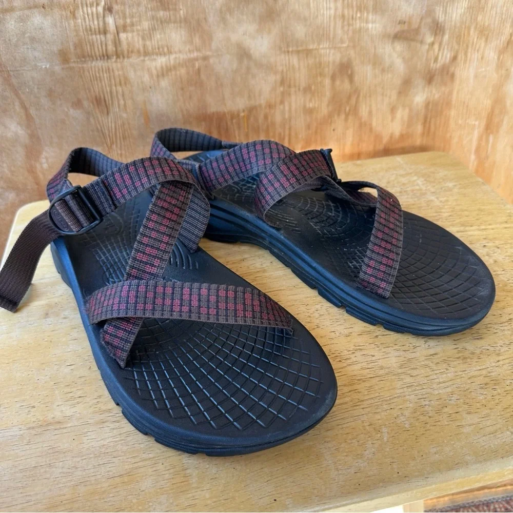 Chaco Z/1 Adjustable Strap Sport Hiking Water Sandal Red Gray